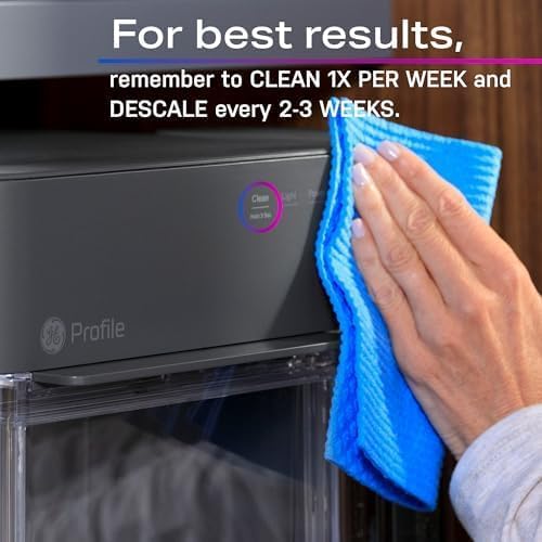 Countertop Nugget Ice Maker with 1-Gallon Water Tank, Makes 38 lbs of Pellet Ice in 24 Hours, WiFi Smart Connectivity, Includes Ice Scoop, Stainless Steel