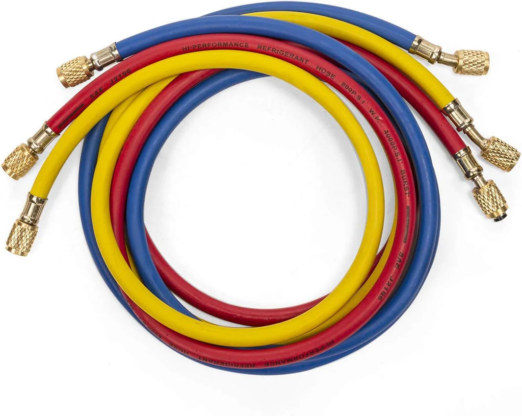 4 CFM HVAC A/C Refrigeration Vacuum Pump and Manifold Gauge Kit with R134a Tap, Leak Detector and Carrying Bag