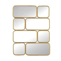 32 Inch Luxury Wall Decor Mirror, 8 Gold Finish Curved Metal Frames