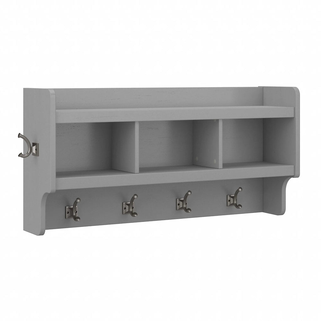 40 Inch Wall Mounted Coat Rack with Shelf, Wooden Entryway Storage and Hanging Organizer