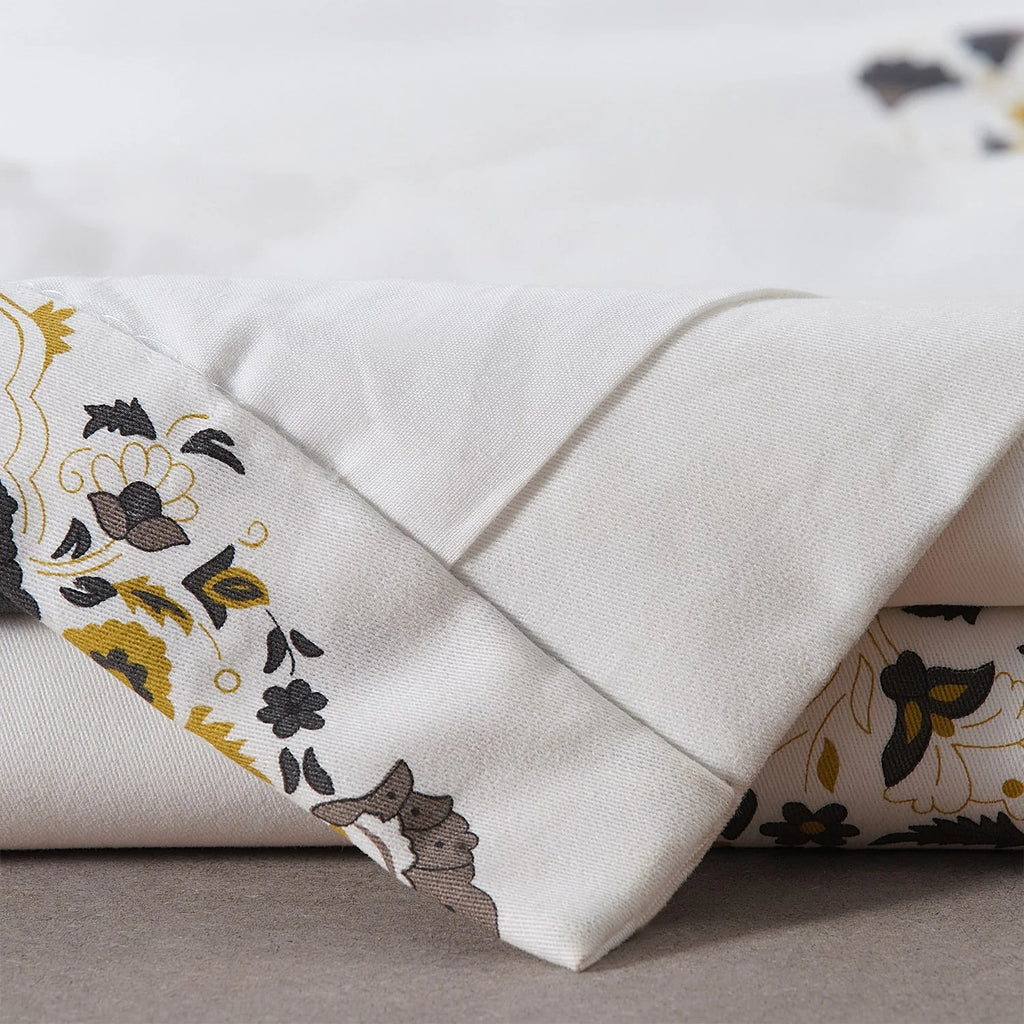 Medallion Damask Printed Cotton Room Darkening Curtain Panel, 1 Piece