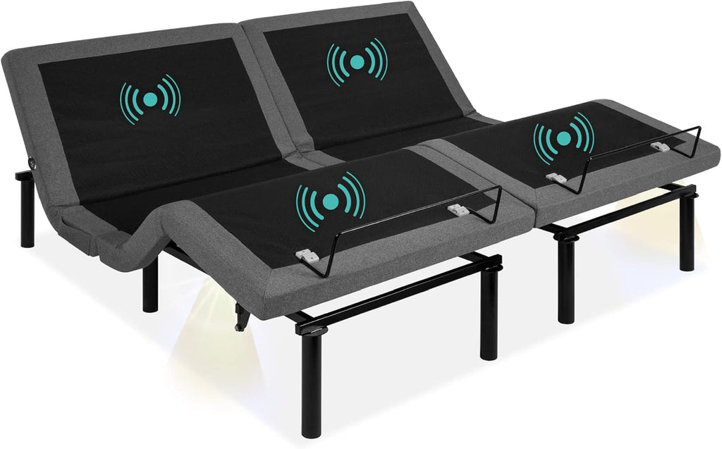 Twin XL Adjustable Bed Frame, Electric Adjustable Base with Wireless Remote Control, Night Light, Massage Function and 2 USB Ports