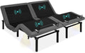 Twin XL Adjustable Bed Frame, Electric Adjustable Base with Wireless Remote Control, Night Light, Massage Function and 2 USB Ports