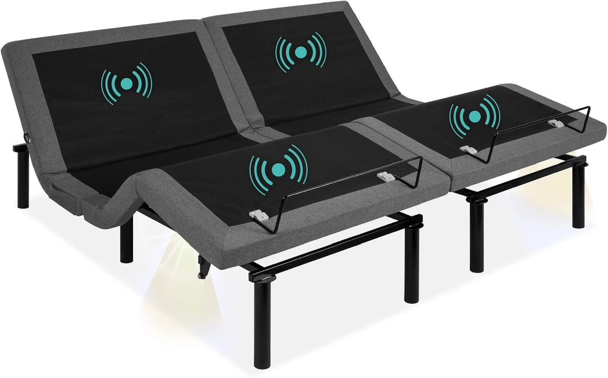 Twin XL Adjustable Bed Frame, Electric Adjustable Base with Wireless Remote Control, Night Light, Massage Function and 2 USB Ports