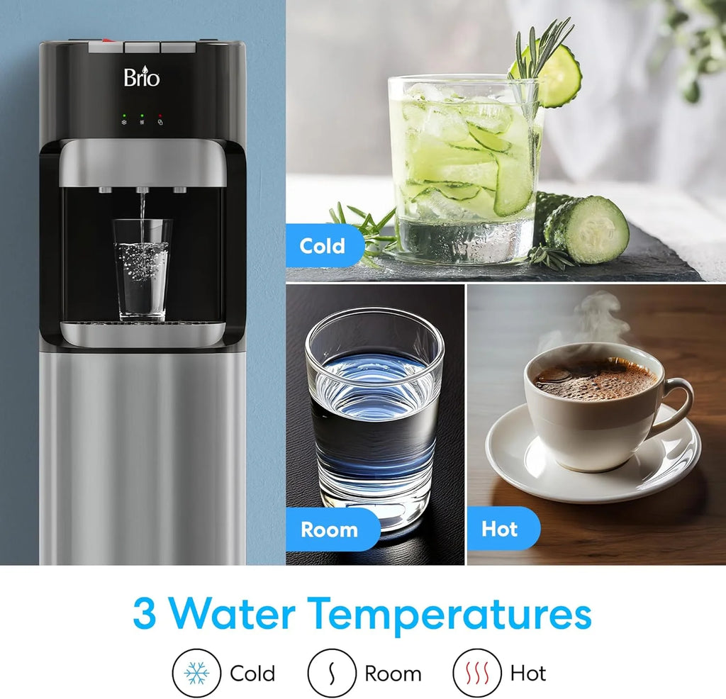 Bottom Loading Water Cooler Dispenser – 3 Temp Settings with Child Safety Lock & LED Empty Alert