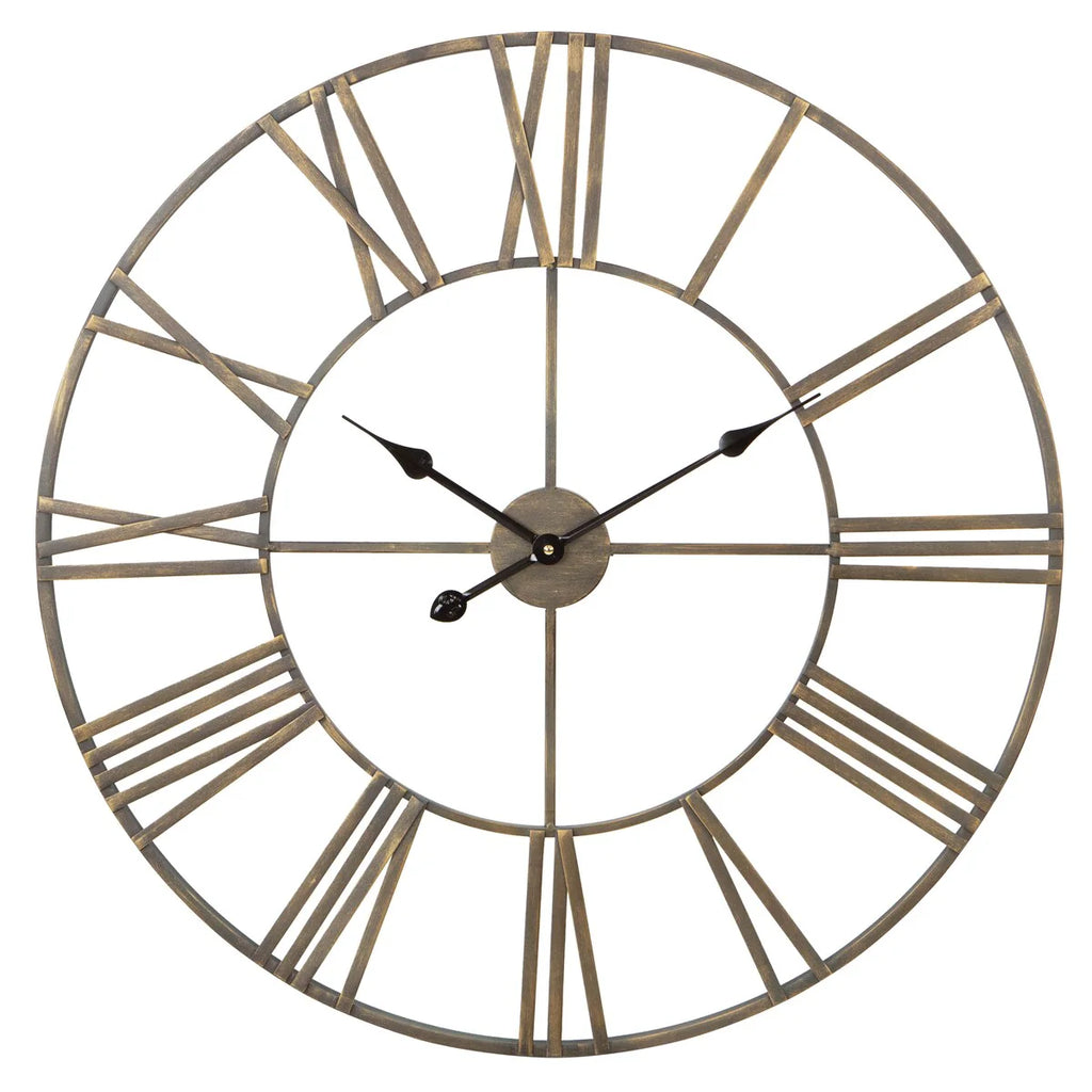 Modern Round Metal Wall Clock, Decorative Circular Hanging Clock for Living Room, Bedroom and Office