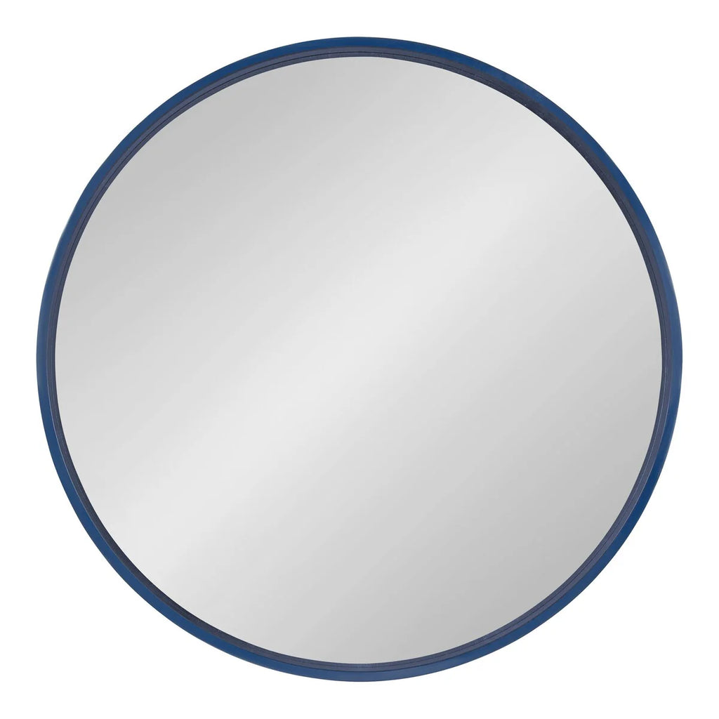 Round Wood Accent Wall Mirror, Modern Decorative Wooden Frame Mirror for Living Room, Bedroom and Entryway
