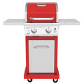 2-Burner Propane Gas Grill, 28,000 BTU, Stainless Steel, Red
