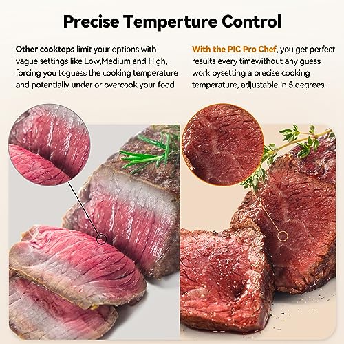 Precision Induction Cooktop, Portable Electric Countertop Burner with Large 8-Inch Heating Coil, Powerful Adjustable Heat Control
