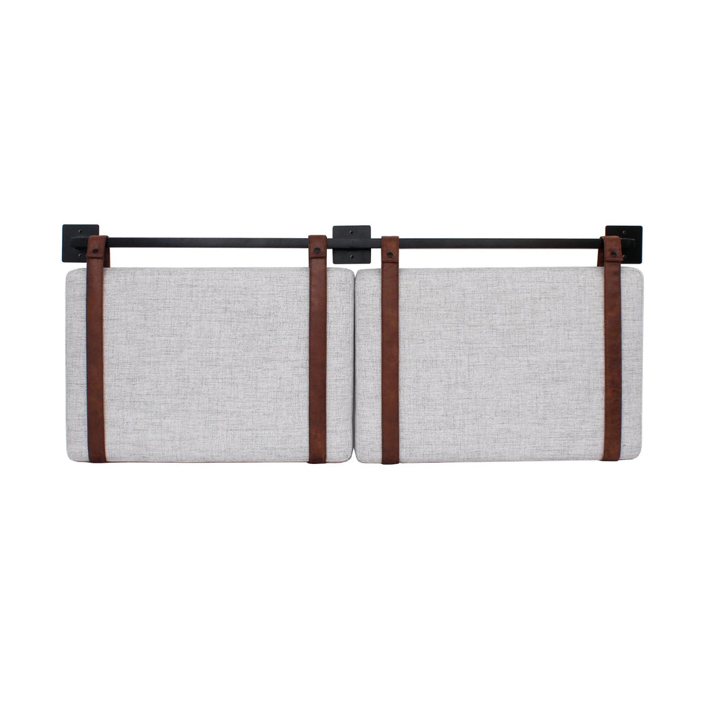 Wall Mount Upholstered Headboard with Metal Rail - Modern Bedroom Headboard