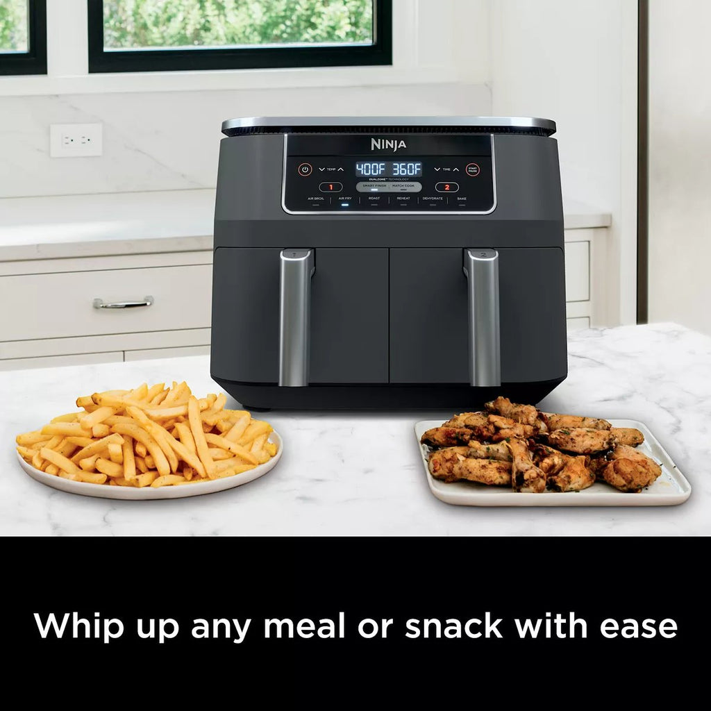 8-Qt 2-Basket Air Fryer – 6-in-1 with DualZone Technology and Smart Finish
