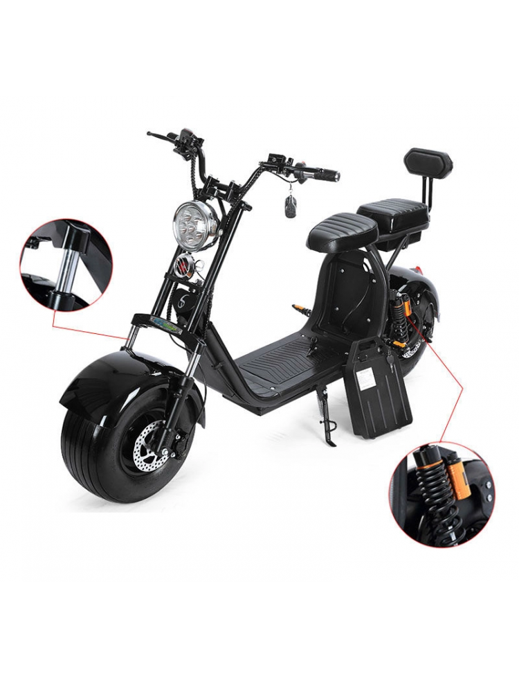 1500W Electric City Scooter, 40Ah Battery, 110 km Range, Road Homologated
