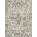 Bohemian Medallion Low-Pile Machine-Washable Area Rug, Cream and Terra