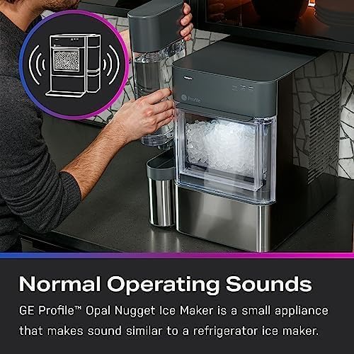 Countertop Nugget Ice Maker with 1-Gallon Water Tank, Makes 38 lbs of Pellet Ice in 24 Hours, WiFi Smart Connectivity, Includes Ice Scoop, Stainless Steel