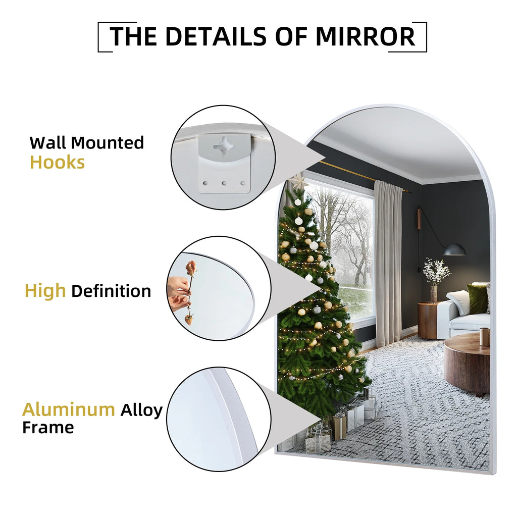 2 Pack 36x24 Inch Arched Bathroom Vanity Mirrors, Wall Mounted Decorative Mirrors for Bathroom and Bedroom