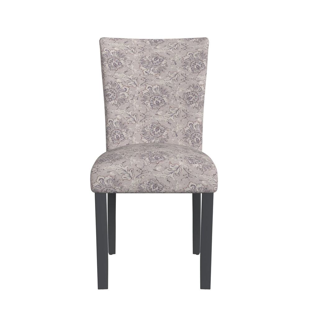 Set of 2 Upholstered Medallion Dining Chairs, Comfortable Parsons Style Chairs for Kitchen and Dining Room