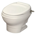 Low RV Toilet with Hand Flush, Parchment