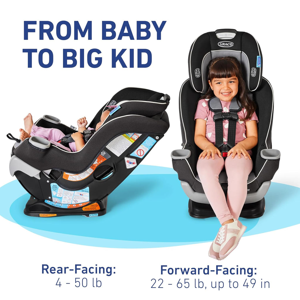 Convertible Baby Car Seat, Rear- and Forward-Facing, with Adjustable Extension Panel, Gotham