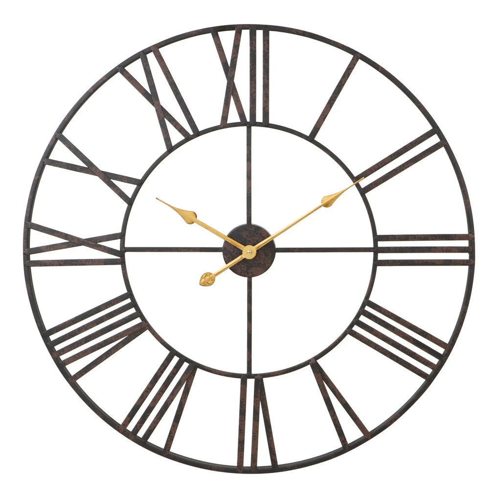 Modern Round Metal Wall Clock, Decorative Circular Hanging Clock for Living Room, Bedroom and Office