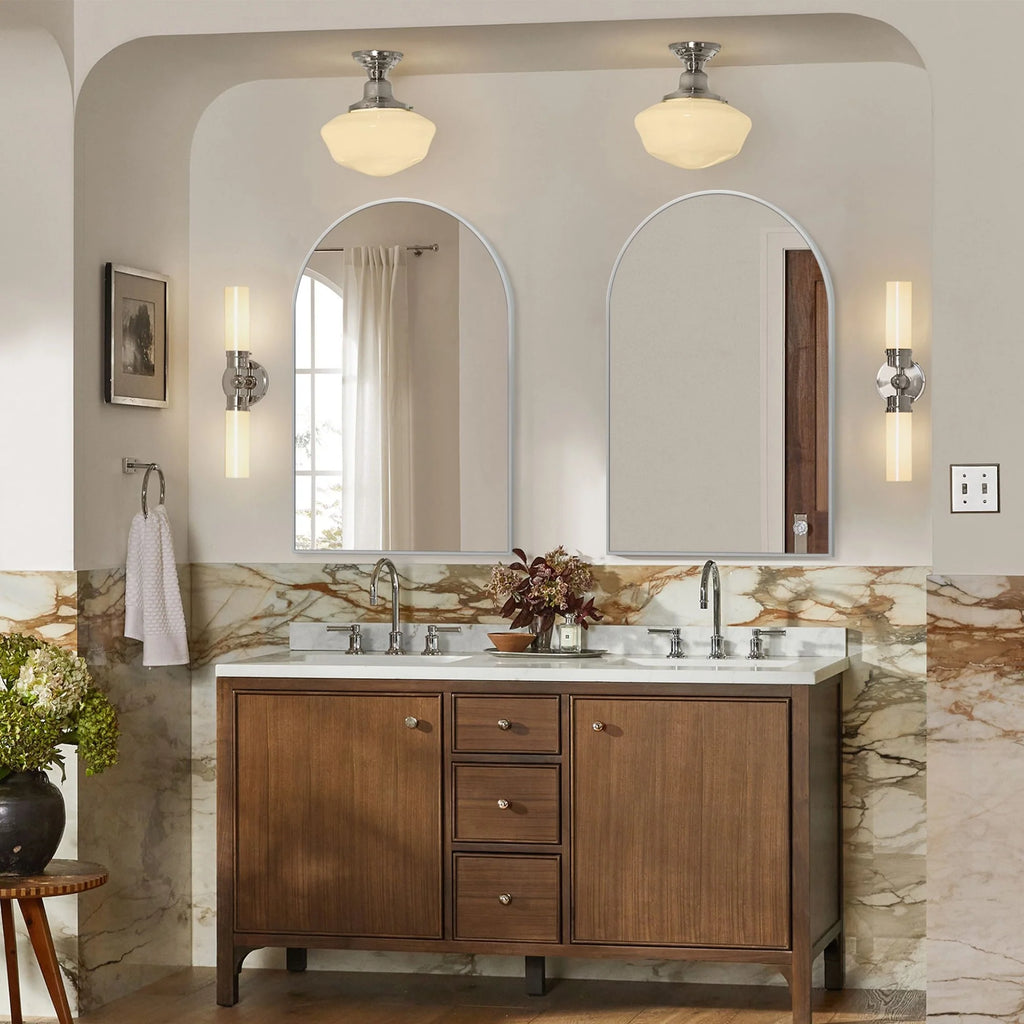 2 Pack 36x24 Inch Arched Bathroom Vanity Mirrors, Wall Mounted Decorative Mirrors for Bathroom and Bedroom