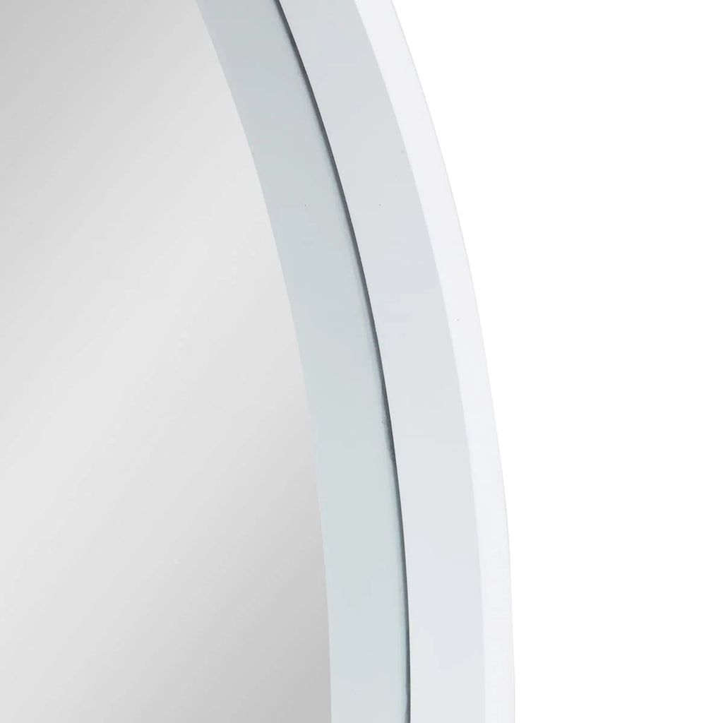 Round Wood Accent Wall Mirror, Modern Decorative Wooden Frame Mirror for Living Room, Bedroom and Entryway