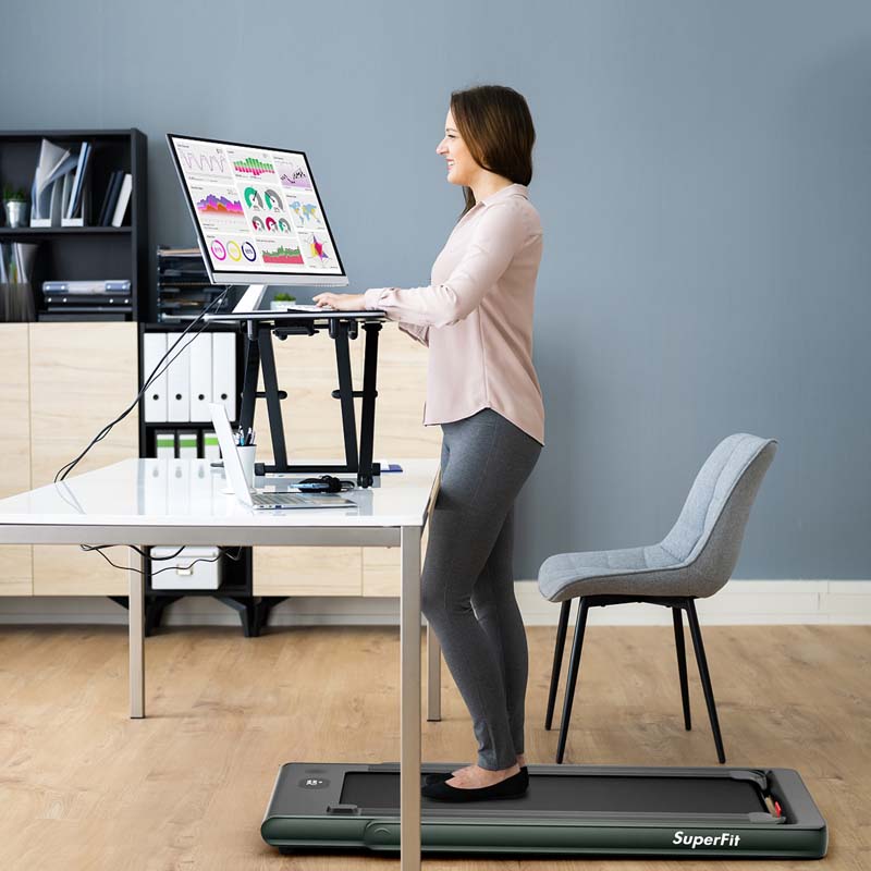 2-in-1 Folding Electric Treadmill, 2.25 HP, Under-Desk, with Dual Display and Smart App Control