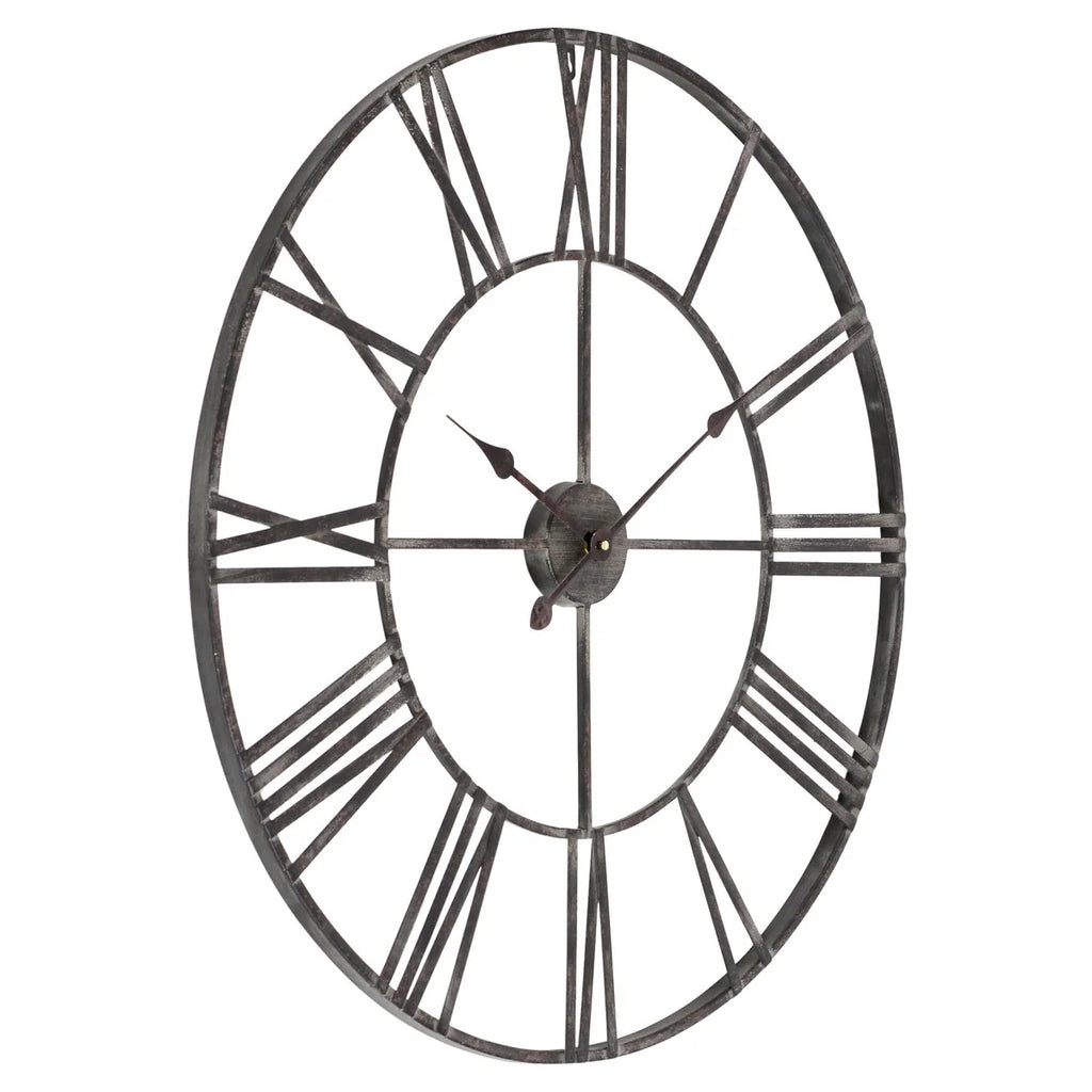 Modern Round Metal Wall Clock, Decorative Circular Hanging Clock for Living Room, Bedroom and Office