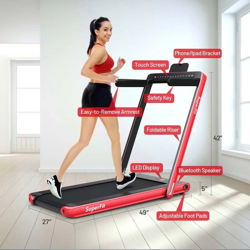 2-in-1 Folding Electric Treadmill, 2.25 HP, Under-Desk, with Dual Display and Smart App Control