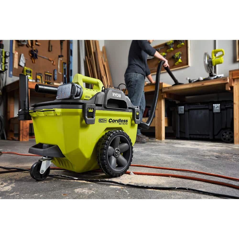 18V Cordless 6-Gallon Wet/Dry Vacuum Kit with 4.0Ah Battery, Charger and Accessories