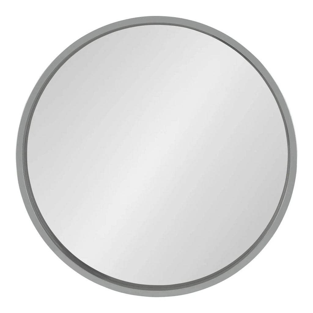 Round Wood Accent Wall Mirror, Modern Decorative Wooden Frame Mirror for Living Room, Bedroom and Entryway