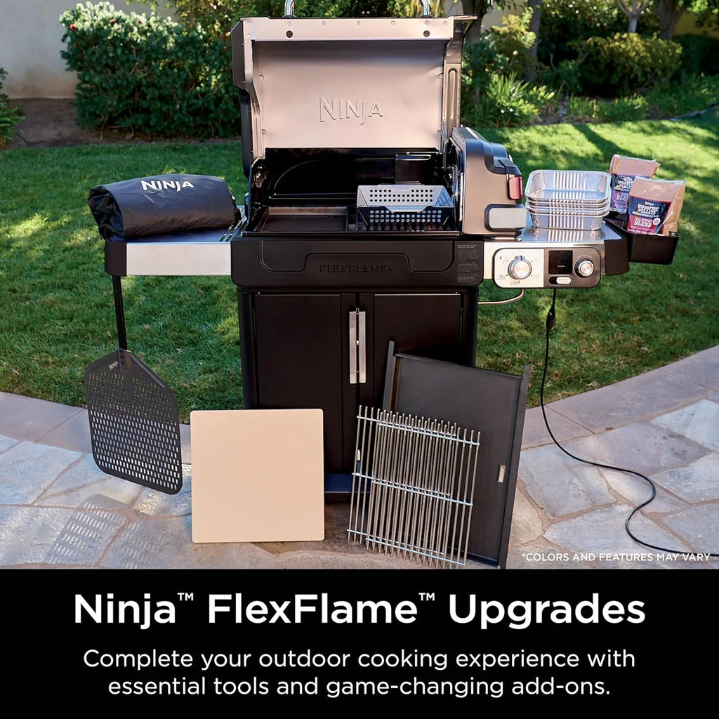 5-in-1 Electric and Propane Grill, 3-Burner Outdoor BBQ Grill and Smoker with Digital Controls, Griddle and Pizza Maker, Stainless Steel