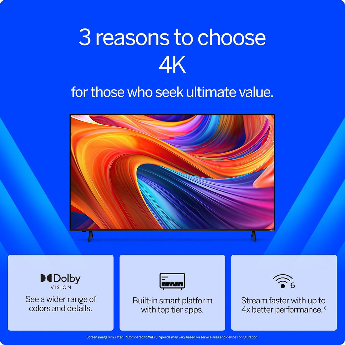 50-Inch 4K HDR Smart TV with Dolby Vision, HDR10+ and WiFi 6