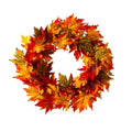Thanksgiving LED Lighted Fall Maple Leaf Wreath and Garland - Autumn Home Decor