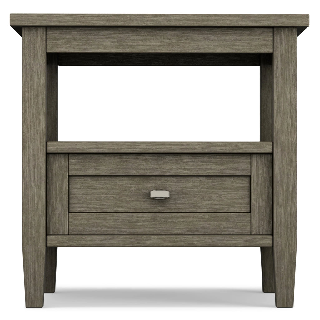 20 Inch Wide Solid Wood Rectangle End Table, Transitional Side Table