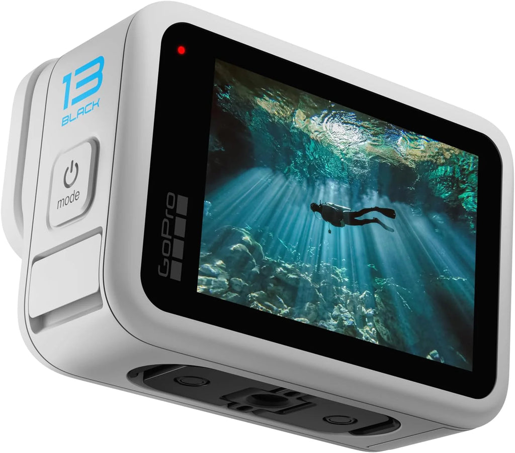 Waterproof Action Camera, 5.3K 60FPS Video, 27MP Photos, Wide-Angle Lens Compatibility, Black