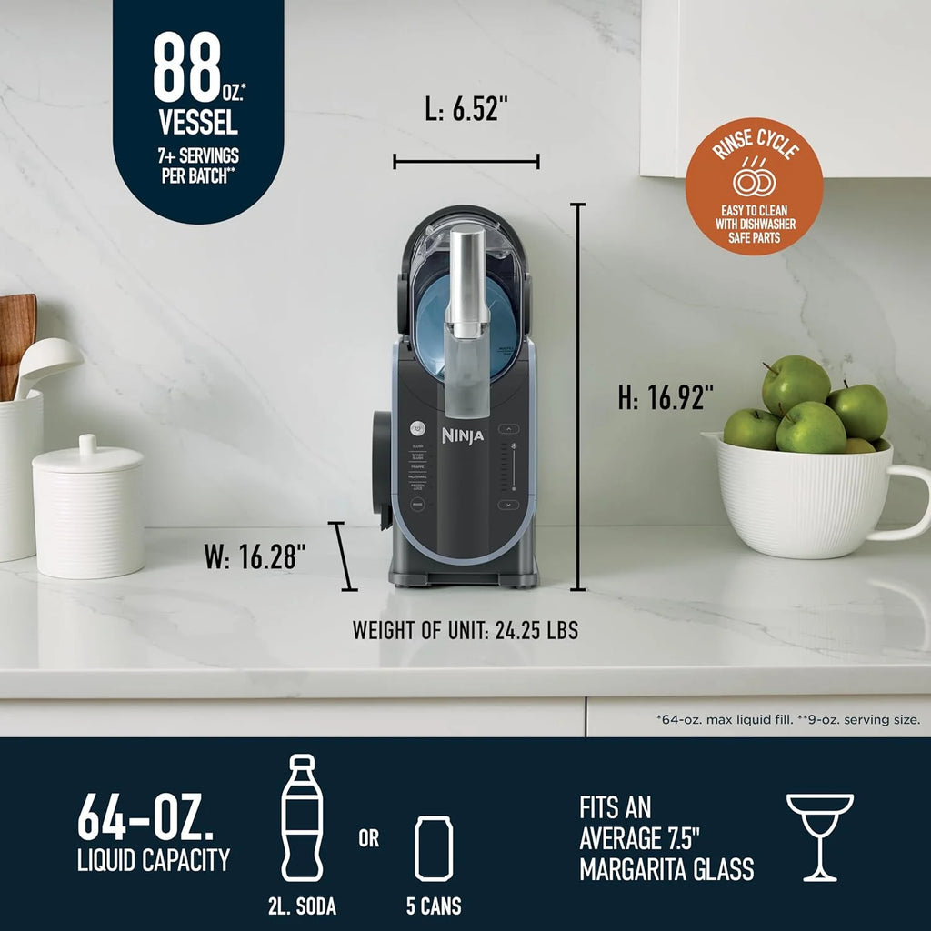88 oz. Frozen Drink Machine – RapidChill Technology, 5 Preset Programs for Slushies & Cocktails