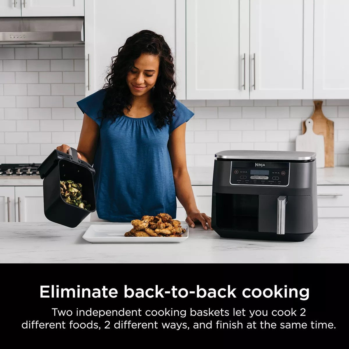 8-Qt 2-Basket Air Fryer – 6-in-1 with DualZone Technology and Smart Finish