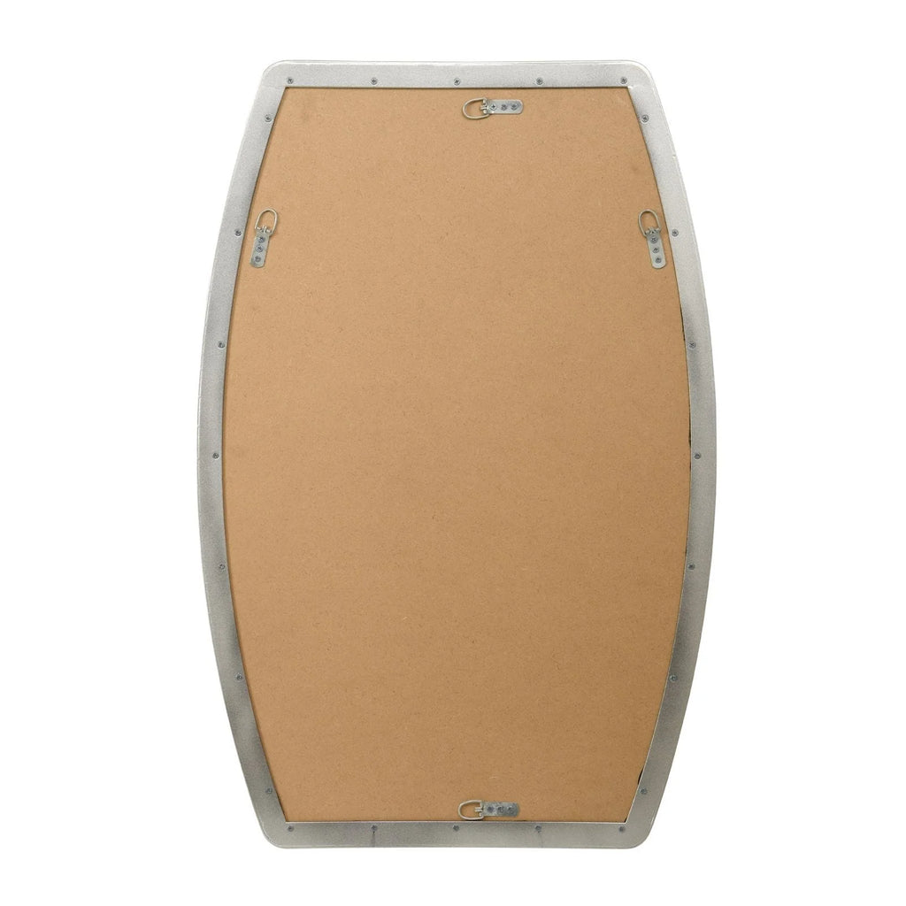 Modern Oblong Metal Wall Mirror, Decorative Elongated Hanging Mirror for Living Room, Bedroom and Entryway