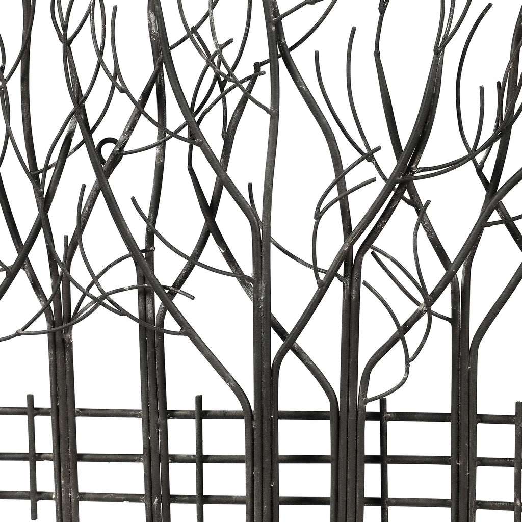 Black Metal Tree Wall Decor, Modern Forest Design Wall Art Sculpture for Living Room, Bedroom and Home Decoration