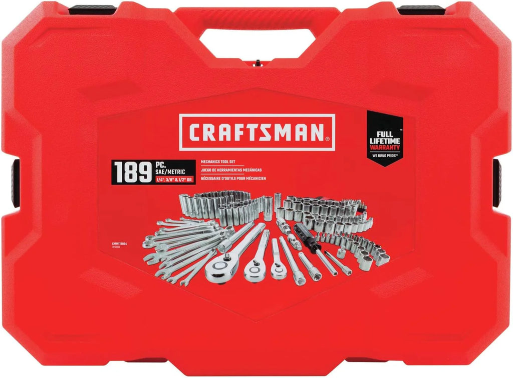 189-Piece Mechanics Tool Set, 1/4-Inch and 3/8-Inch Drive