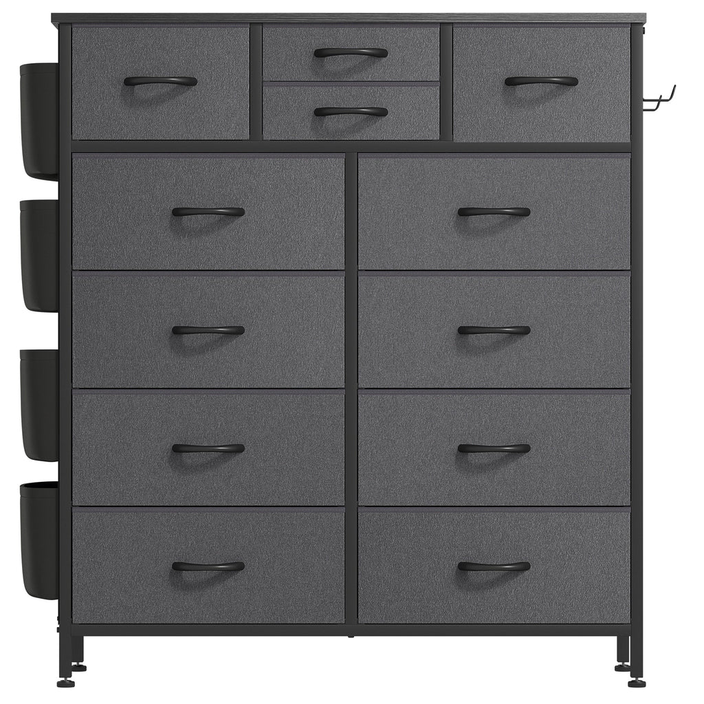 12 Drawer Fabric Dresser, Tall Bedroom Chest of Drawers with Storage