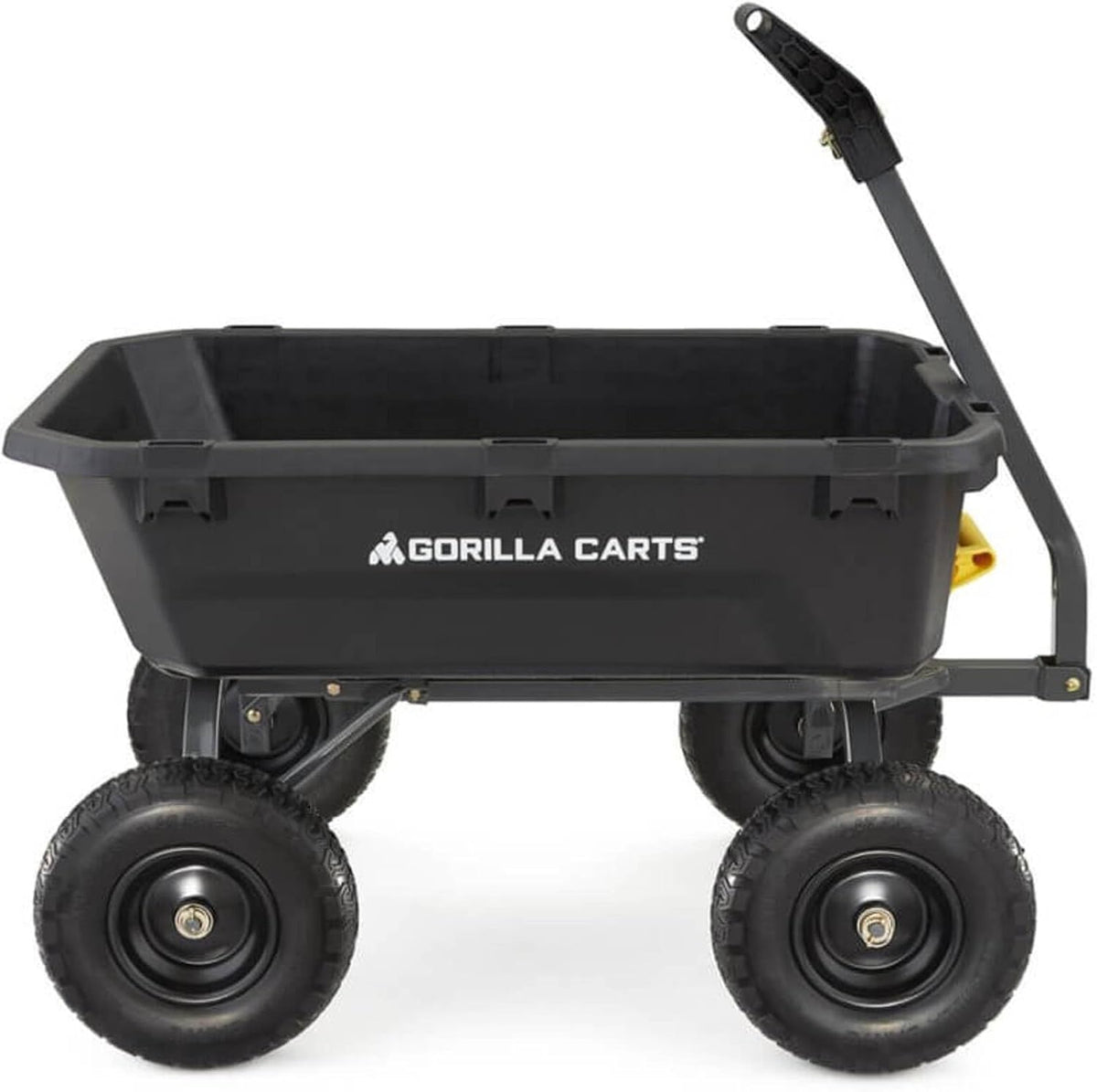 7-Cubic-Foot Poly Dump Garden Cart with No-Flat Tires, 1,200-Lb. Capacity, Black