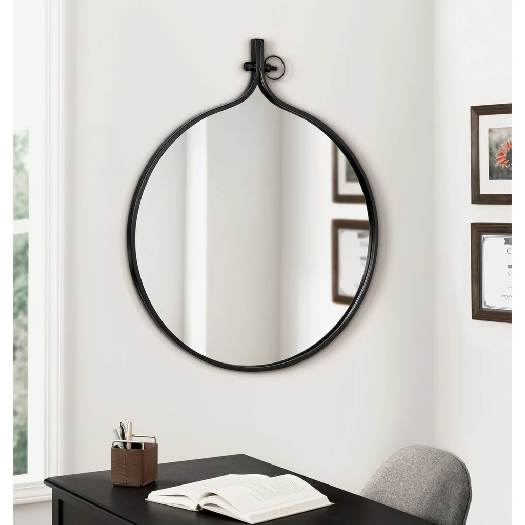Modern Round Wall Mirror, Decorative Circular Accent Mirror for Living Room, Bedroom and Entryway