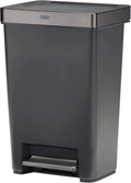 13 Gallon Step-On Trash Can for Home and Kitchen, Hands-Free Garbage Bin