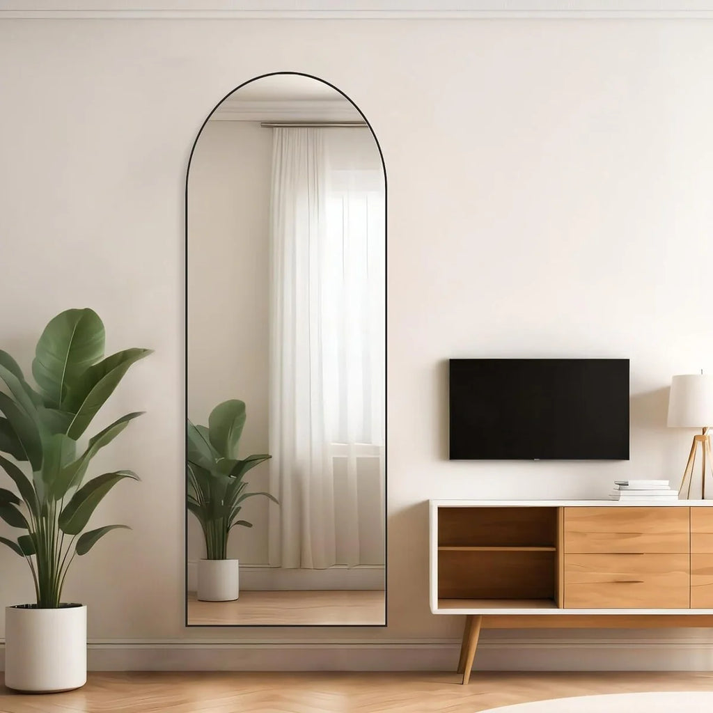 Full Length Mirror with Stand, Aluminum Alloy Frame Full Body Floor Mirror for Bedroom and Cloakroom