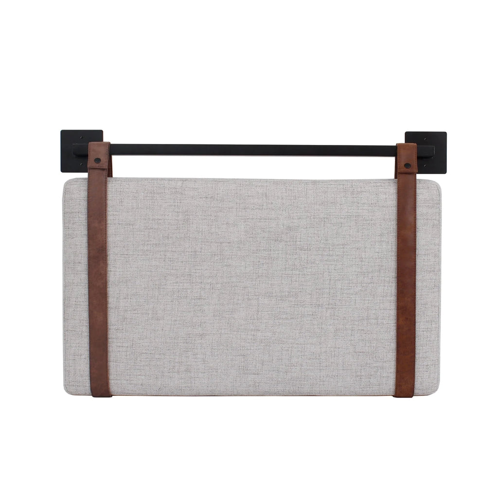 Wall Mount Upholstered Headboard with Metal Rail - Modern Bedroom Headboard