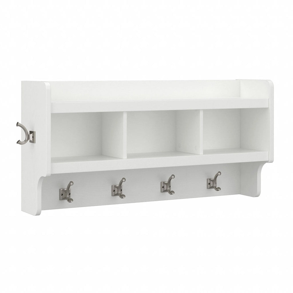 40 Inch Wall Mounted Coat Rack with Shelf, Wooden Entryway Storage and Hanging Organizer