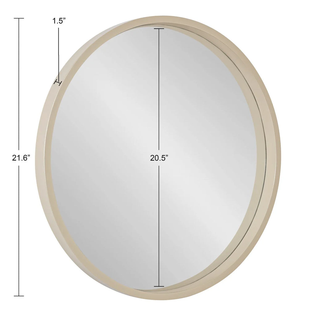 Round Wood Accent Wall Mirror, Modern Decorative Wooden Frame Mirror for Living Room, Bedroom and Entryway