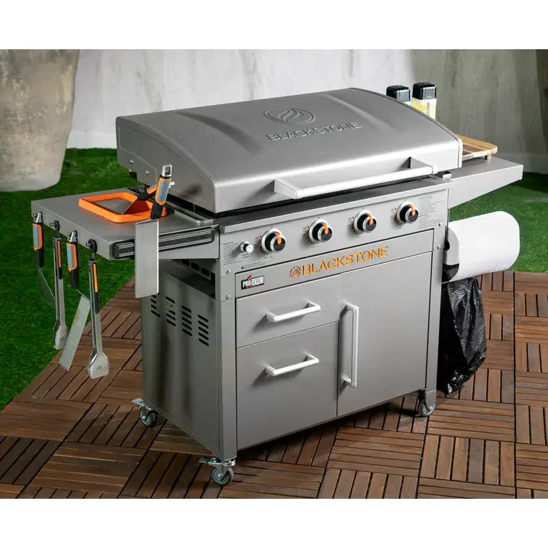 36" 4-Burner Propane Griddle Station – 768 sq in Cooking Surface with Hood & Cabinet