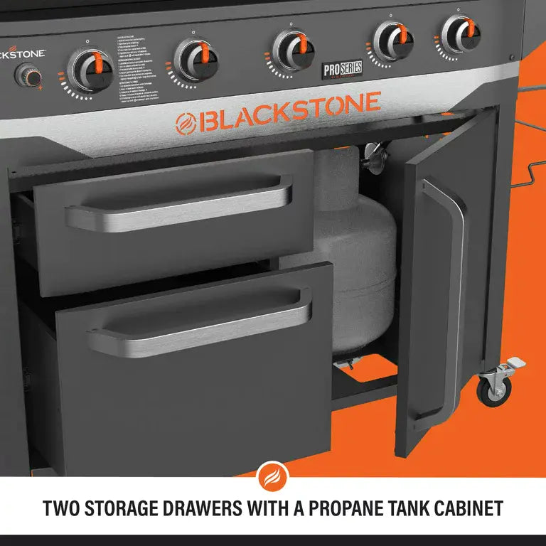 28" 5-Burner Propane Griddle with Range Top – 72,000 BTU Outdoor Cooking Station